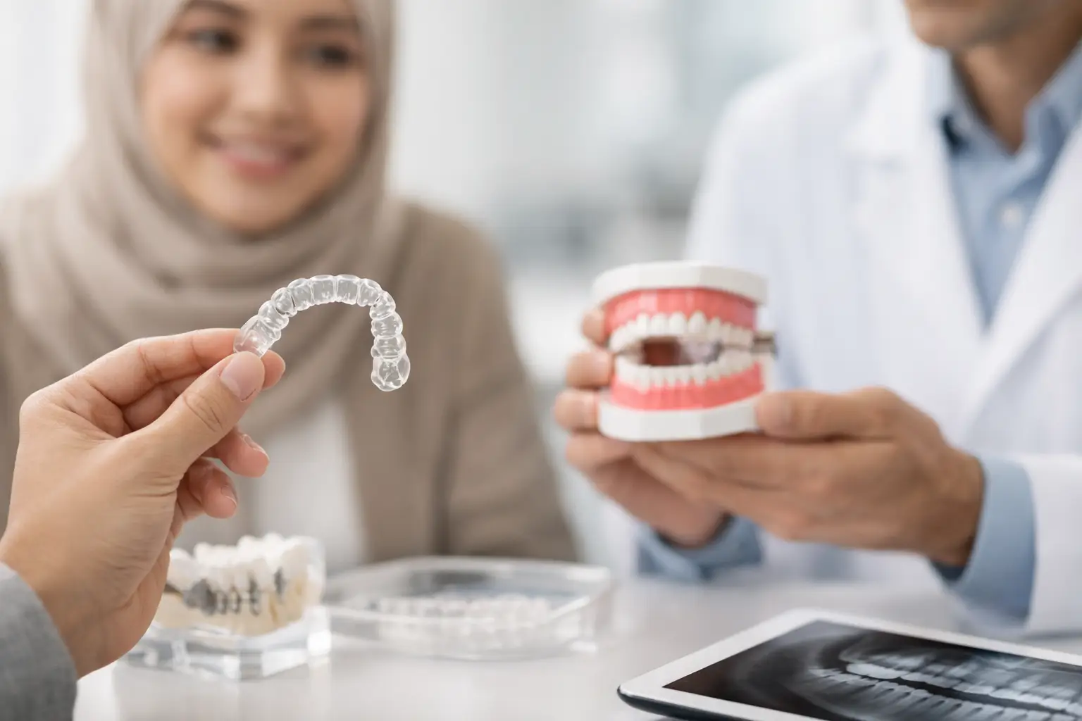 مراجعة تقويم الأسنان الشفاف قبل بدء العلاج